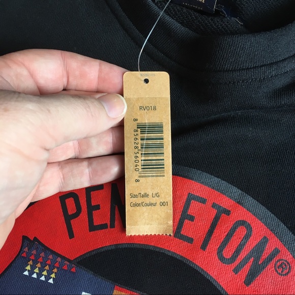 Pendleton Mens Sweatshirt Chief Joseph Black Sz L - Picture 3 of 8